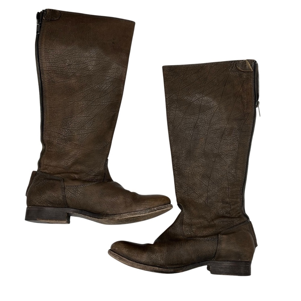 FRYE Melissa Brown Leather Button Back Zipper Leather Boots size 8B